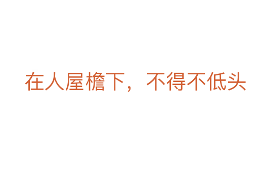 在人屋檐下,不得不低头